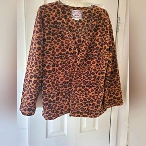 Funwear Factory Fleece Leopard Print Jacket, Size L